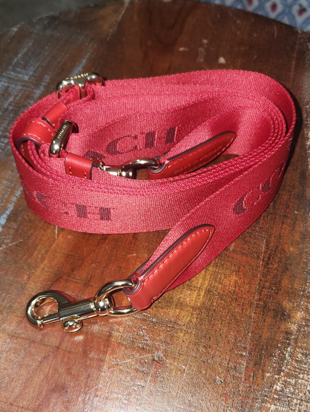 Coach Red Crossbody Shoulder Strap Gold-Tone Hardware Purse Replacement